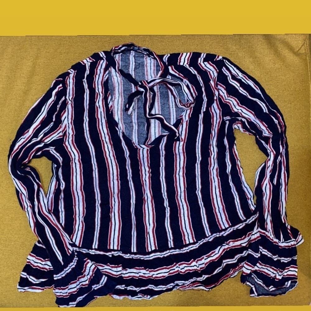red white and blue blouse